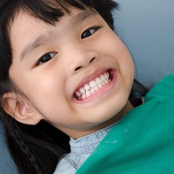 Little boy with tooth-colored fillings