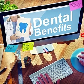 Dental benefits on computer screen