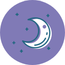 Animated moon and stars icon