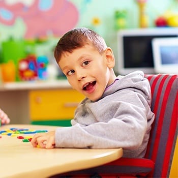 Young boy in classroom