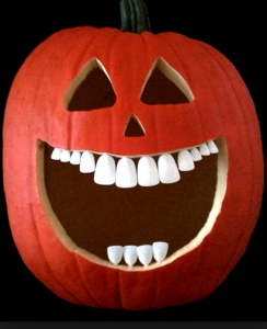 pumpkin with teeth