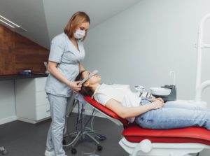 dental patient receiving nitrous oxide 